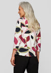 Rabe Text & Leaf Print Top, White Multi