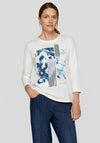 Rabe Print Three Quarter Sleeve T-Shirt, White Multi