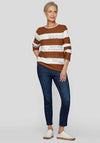 Rabe Striped Rhinestone Knit Jumper, Brown