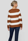 Rabe Striped Rhinestone Knit Jumper, Brown