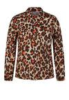 Rabe Leopard Print Button Up Blouse, Brown and Red