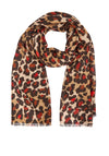 Rabe Leopard Print Scarf, Brown and Red