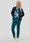 Rabe Sunny Soft Touch Skinny Trousers, Teal Blue