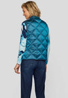 Rabe Metallic Diamond Quilted Gilet, Teal Blue