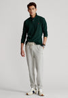 Ralph Lauren Classic Mesh Long Sleeve Polo Shirt, Forest Green Heather