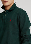 Ralph Lauren Classic Mesh Long Sleeve Polo Shirt, Forest Green Heather