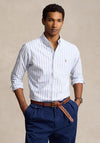 Ralph Lauren Custom Fit Oxford Stripe Shirt, White & Blue