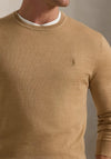 Ralph Lauren Light Knit Crew Neck Sweater, Camel Melange