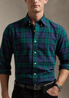 Ralph Lauren Plaid Brushed Oxford Shirt, Navy & Green