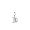 Rebecca My World 3D Letter D CZ Charm, Silver