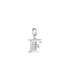 Rebecca My World 3D Letter F CZ Charm, Silver