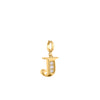 Rebecca My World 3D Letter J CZ Charm, Gold