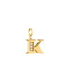 Rebecca My World 3D Letter K CZ Charm, Gold