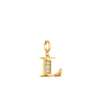 Rebecca My World 3D Letter L CZ Charm, Gold