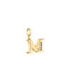 Rebecca My World 3D Letter M CZ Charm, Gold