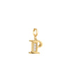 Rebecca My World 3D Letter P CZ Charm, Gold