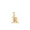 Rebecca My World 3D Letter R CZ Charm, Gold