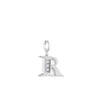 Rebecca My World 3D Letter R CZ Charm, Silver