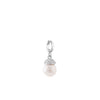 Rebecca My World CZ Pearl Drop Charm, Silver