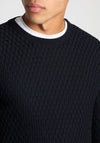 Remus Uomo Crew Neck Wool-Blend Sweater, Navy