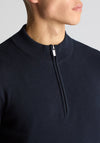 Remus Uomo Half Zip Sweater, Navy