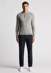 Remus Uomo Long Sleeve Knitted Polo Shirt, Light Grey