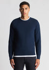 Remus Uomo Tapered Fit Merino Wool Blend Sweater, Navy