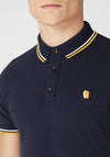 Remus Uomo Tipped Collar Polo Shirt, Navy