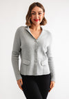 Rabe Ribbed Knit Button up Cardigan, Grey