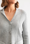 Rabe Ribbed Knit Button up Cardigan, Grey