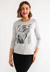 Rabe Sequin Embellished Graphic Top, Grey