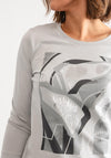 Rabe Sequin Embellished Graphic Top, Grey