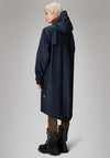 Rains Fishtail Parka Long Raincoat, Navy