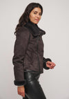 Rino & Pelle Bacia Faux Fur Biker Jacket, Graphite