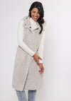 Rino and Pelle Ginny Reversible Faux Fur Long Gilet, Birch