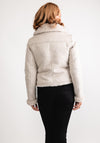 Rino & Pelle Bacia Faux Fur Biker Jacket, Beige