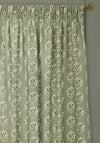 Sanderson Sessile Leaf Motif Lined Pencil Pleat Curtains, Sage