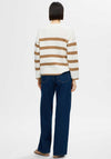 Selected Femme Bloomie Striped Knit Sweater, Snow White