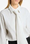 Selected Femme Iris Bow Shirt, Snow White