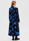 Selected Femme Katrina Floral Print Maxi Dress, Blue & Black