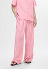 Selected Femme Dimitra Jacquard Wide Leg Trousers, Pink