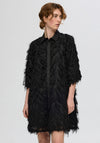 Selected Femme Myline Fluffy Shirt Dress, Black