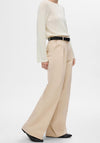 Selected Femme Iben Wide Leg Trousers, Beige