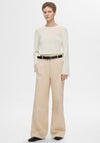 Selected Femme Iben Wide Leg Trousers, Beige