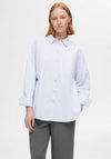 Selected Femme Nova Oxford Oversize Shirt, Bright White & Endless Sky