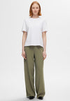 Selected Femme Tinni Relaxed Wide Leg Trousers, Green