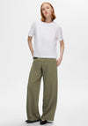 Selected Femme Tinni Relaxed Wide Leg Trousers, Green