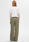 Selected Femme Tinni Relaxed Wide Leg Trousers, Green