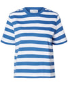 Selected Femme Essential Striped Boxy T-Shirt, Super Sonic