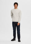 Selected Homme Dane Knit Sweater, Light Grey Melange